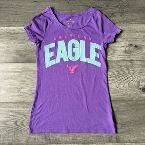 American Eagle Outfitters Classic‎ Vintage Y2K Purple Eagle Graphic Tee - XS